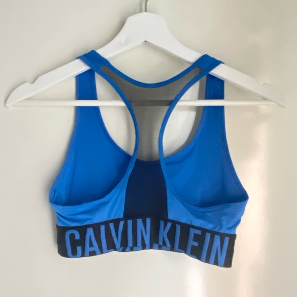 Calvin Klein ➰ ladies blue cropped sports bra XS-S - Picture 2 of 2